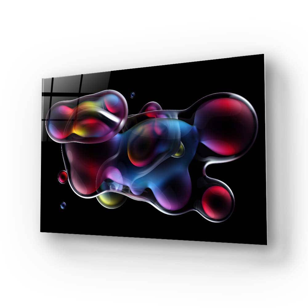 Abstract Metallic Bubbles 2 Glass Wall Art - CreoGlass E-Shop