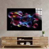 Abstract Metallic Bubbles 2 Glass Wall Art - CreoGlass E-Shop