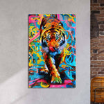 Abstract Multi-Coloured Tiger Glass Wall Art - CreoGlass E-Shop