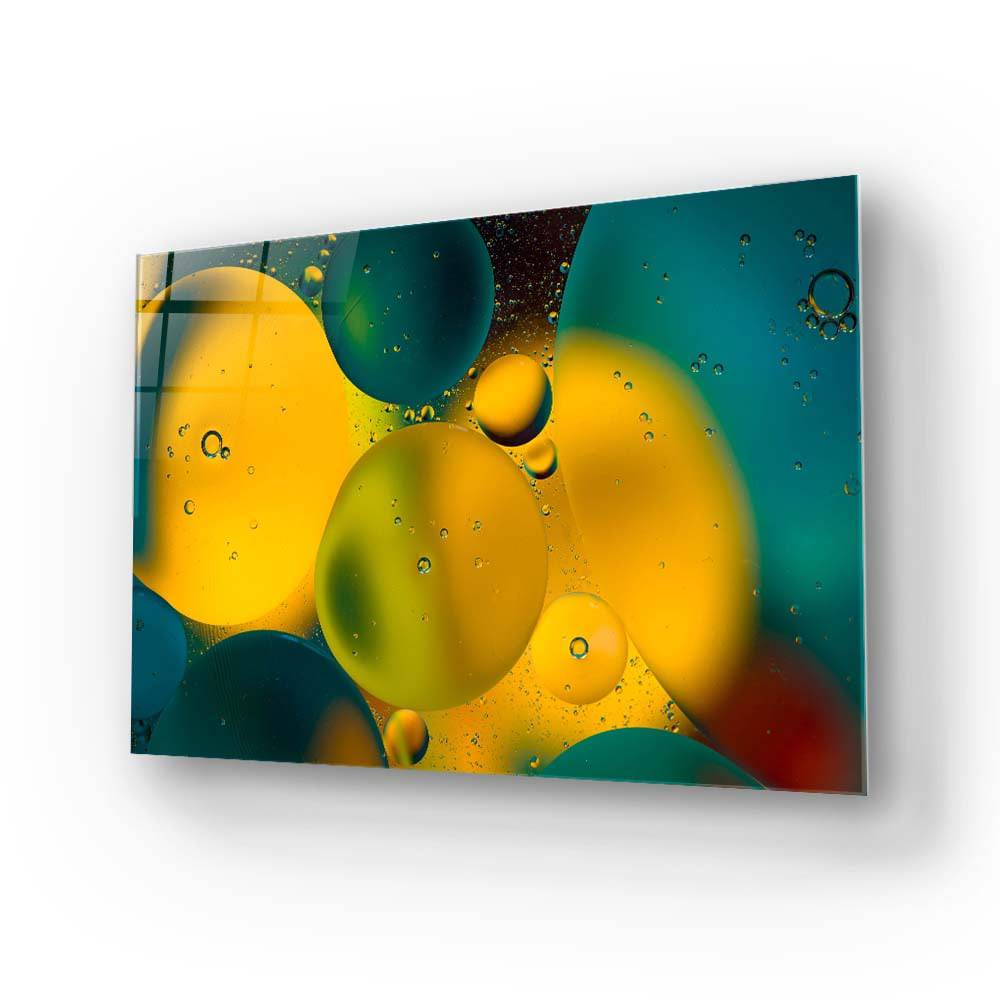 Abstract Water and Oil Bubbles Glass Wall Art - CreoGlass E-Shop