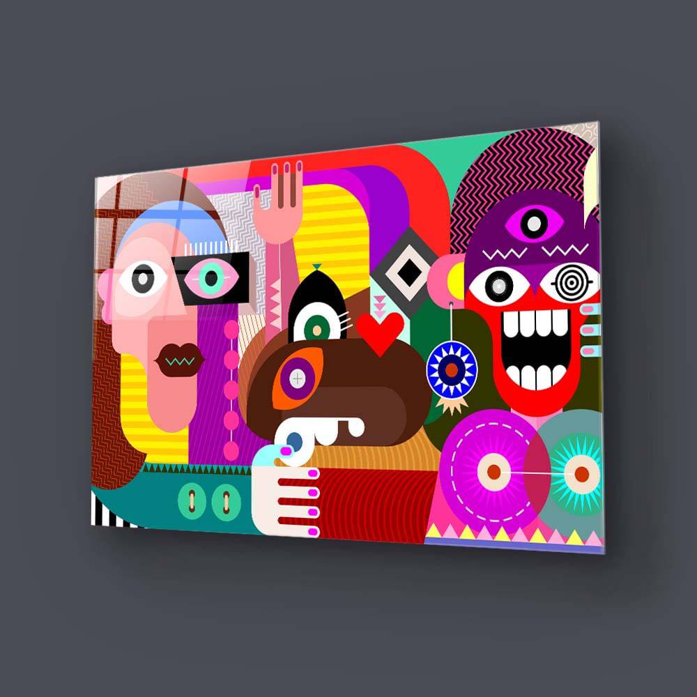 Abstract Women Glass Wall Art - CreoGlass E-Shop