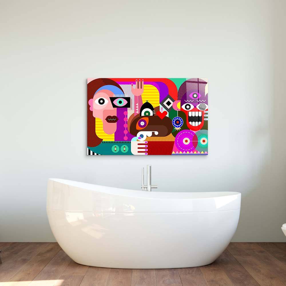 Abstract Women Glass Wall Art - CreoGlass E-Shop