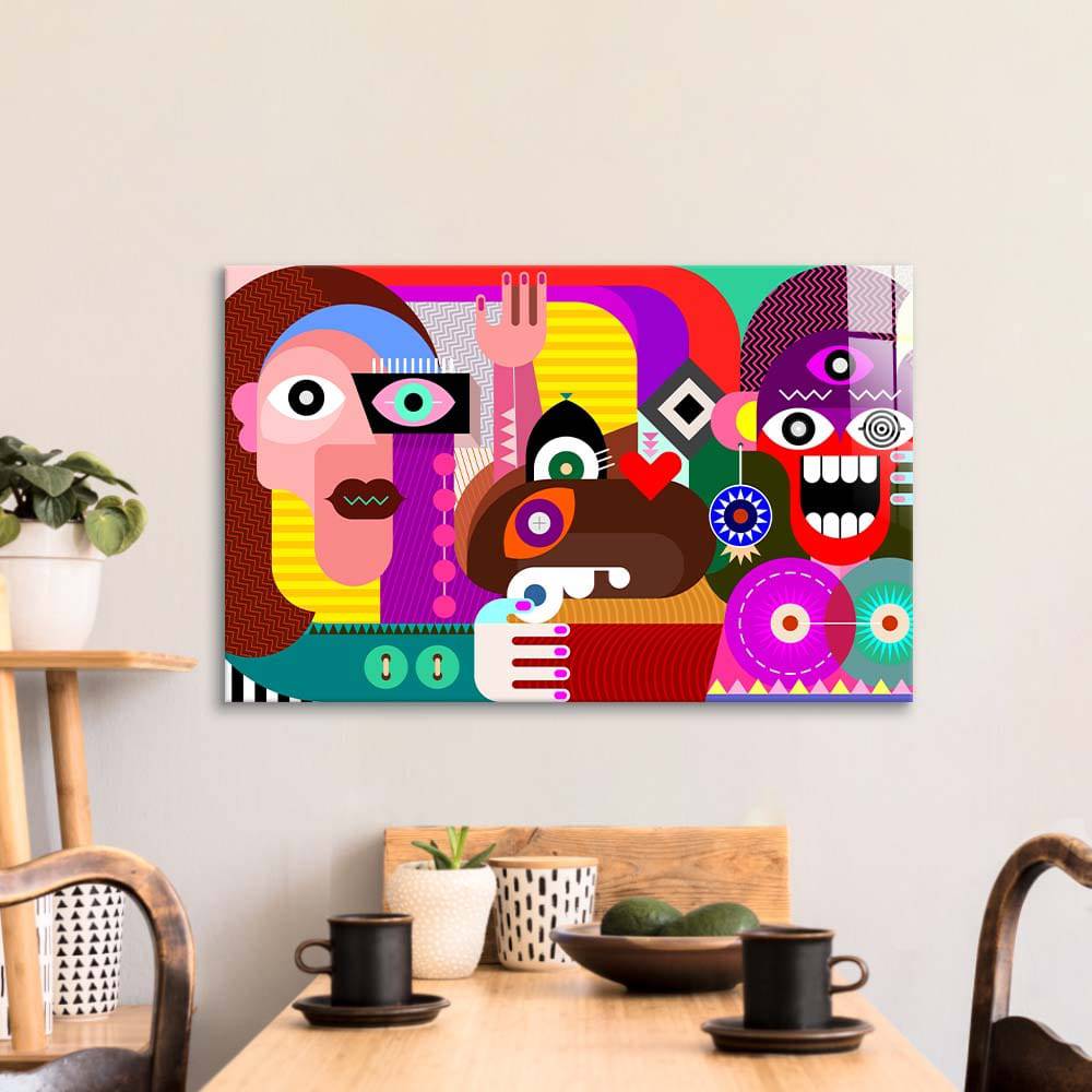 Abstract Women Glass Wall Art - CreoGlass E-Shop