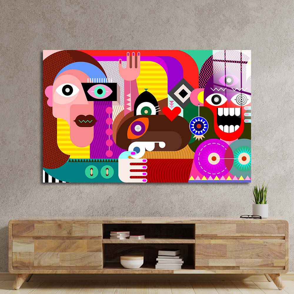 Abstract Women Glass Wall Art - CreoGlass E-Shop
