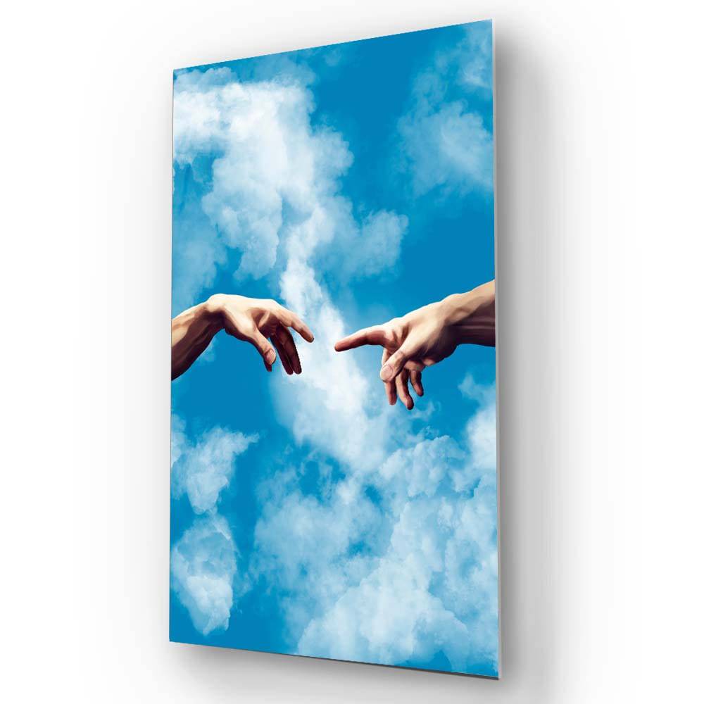 Adam in the Sky Glass Wall Art Glass Wall Art - CreoGlass E-Shop