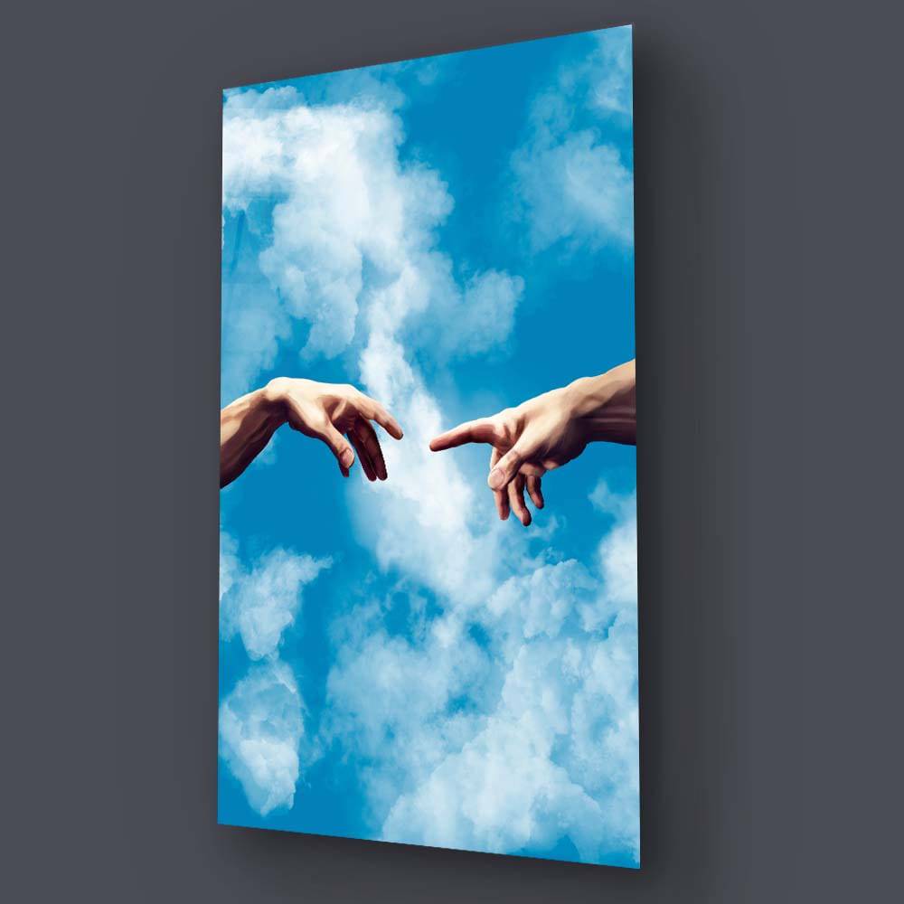 Adam in the Sky Glass Wall Art Glass Wall Art - CreoGlass E-Shop