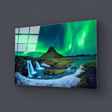 Aurora Borealis Northern Lights Landscape Glass Wall Art - CreoGlass E-Shop