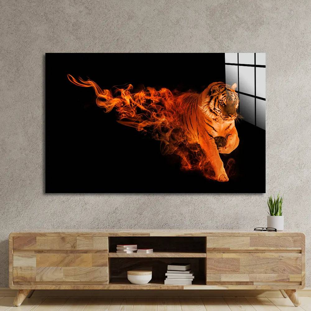 Beautiful Amur Tiger Animal Kingdom Glass Wall Art - CreoGlass E-Shop