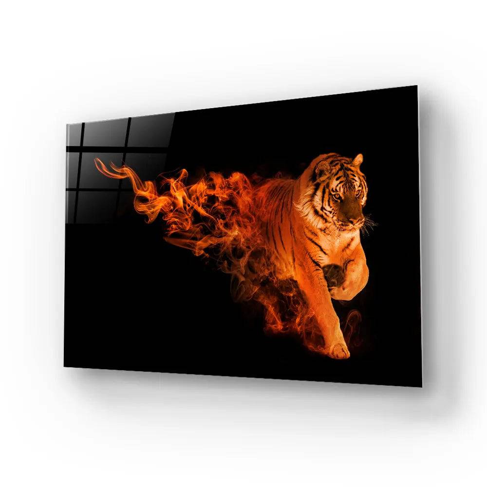 Beautiful Amur Tiger Animal Kingdom Glass Wall Art - CreoGlass E-Shop