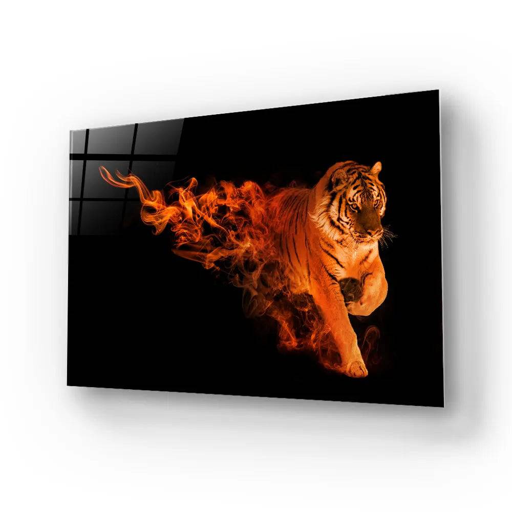Beautiful Amur Tiger Animal Kingdom Glass Wall Art - CreoGlass E-Shop