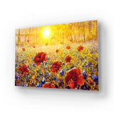 Beautiful Field Flower Glass Wall Art - CreoGlass E-Shop