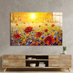 Beautiful Field Flower Glass Wall Art - CreoGlass E-Shop