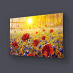 Beautiful Field Flower Glass Wall Art - CreoGlass E-Shop