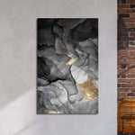 Black and Gold Alcohol Ink Abstract Glass Wall Art - CreoGlass E-Shop