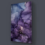 Blue and Purple Alcohol Ink Abstract Glass Wall Art - CreoGlass E-Shop