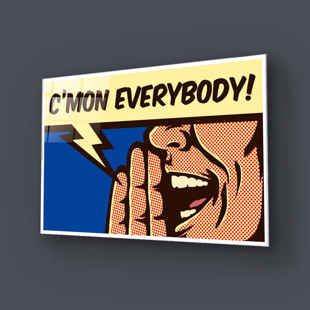 C'mon Everybody! Retro Glass Wall Art - CreoGlass E-Shop