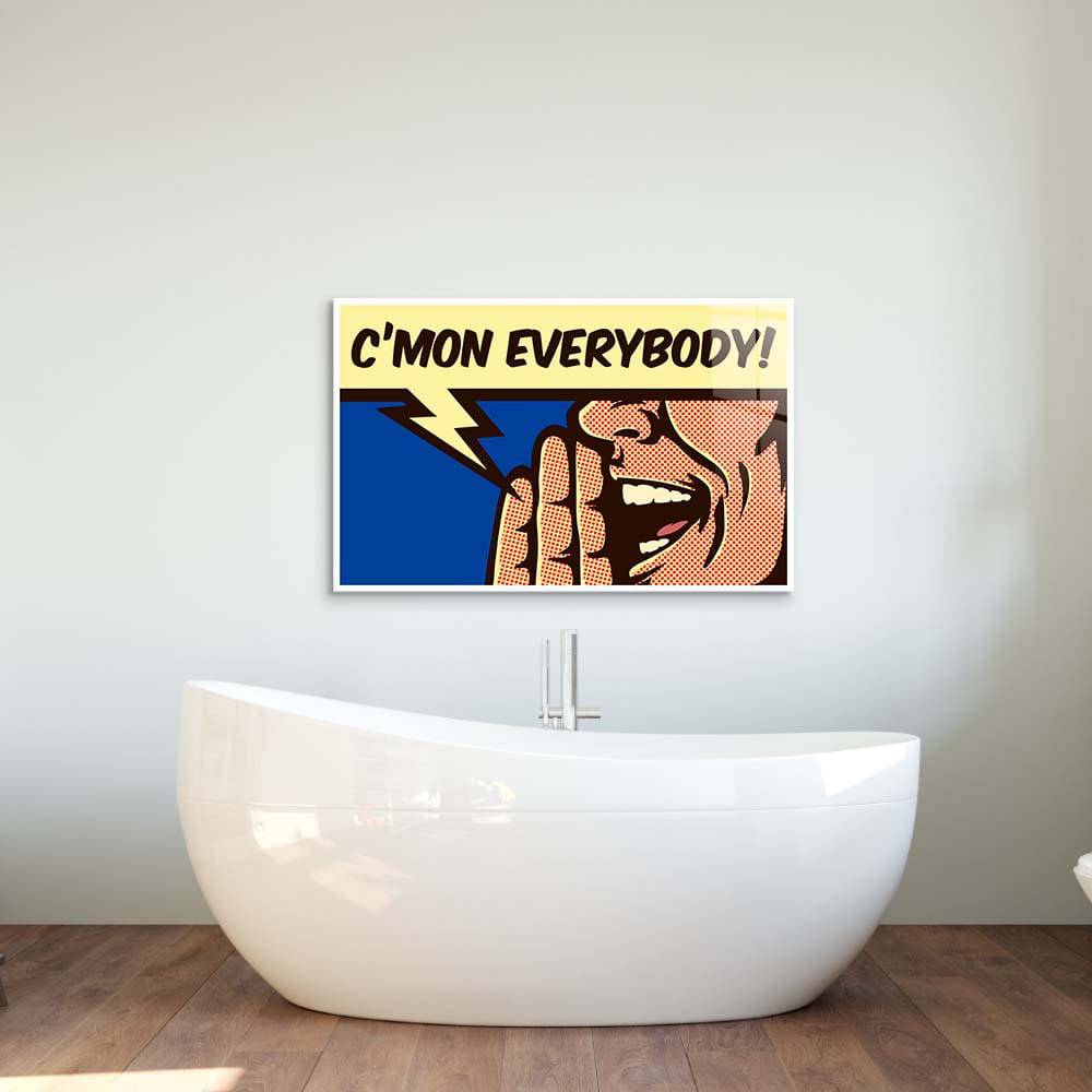 C'mon Everybody! Retro Glass Wall Art - CreoGlass E-Shop