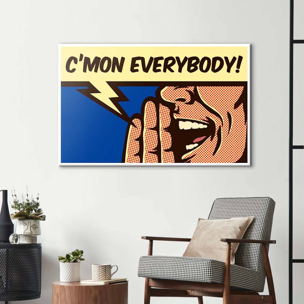 C'mon Everybody! Retro Glass Wall Art - CreoGlass E-Shop