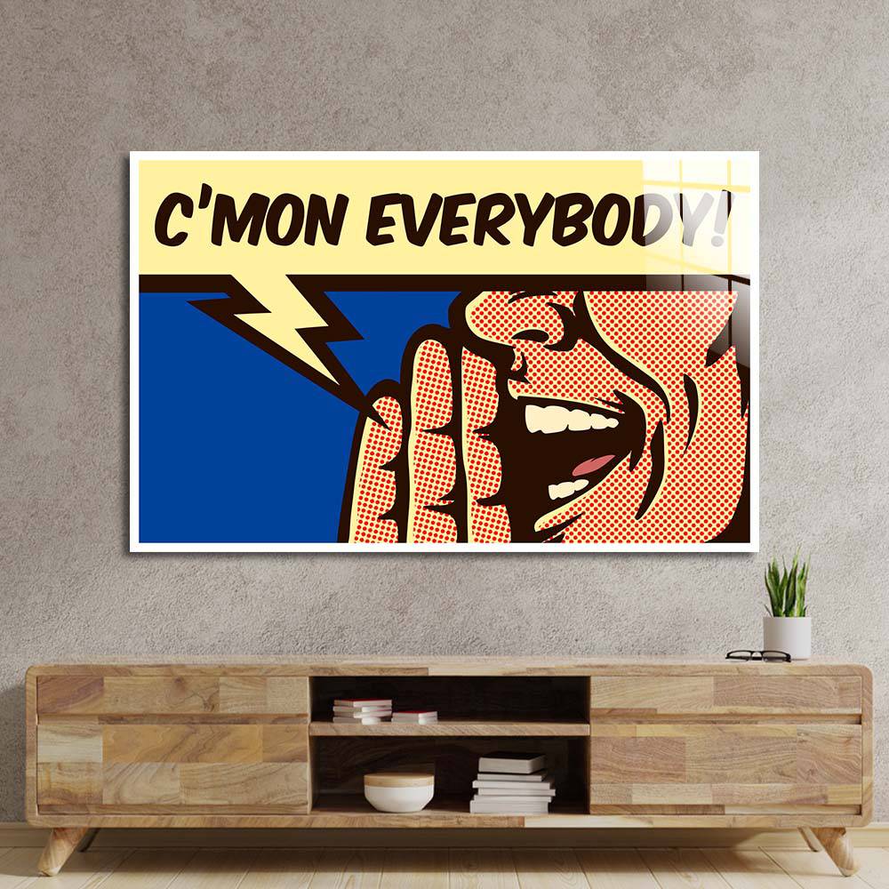 C'mon Everybody! Retro Glass Wall Art - CreoGlass E-Shop