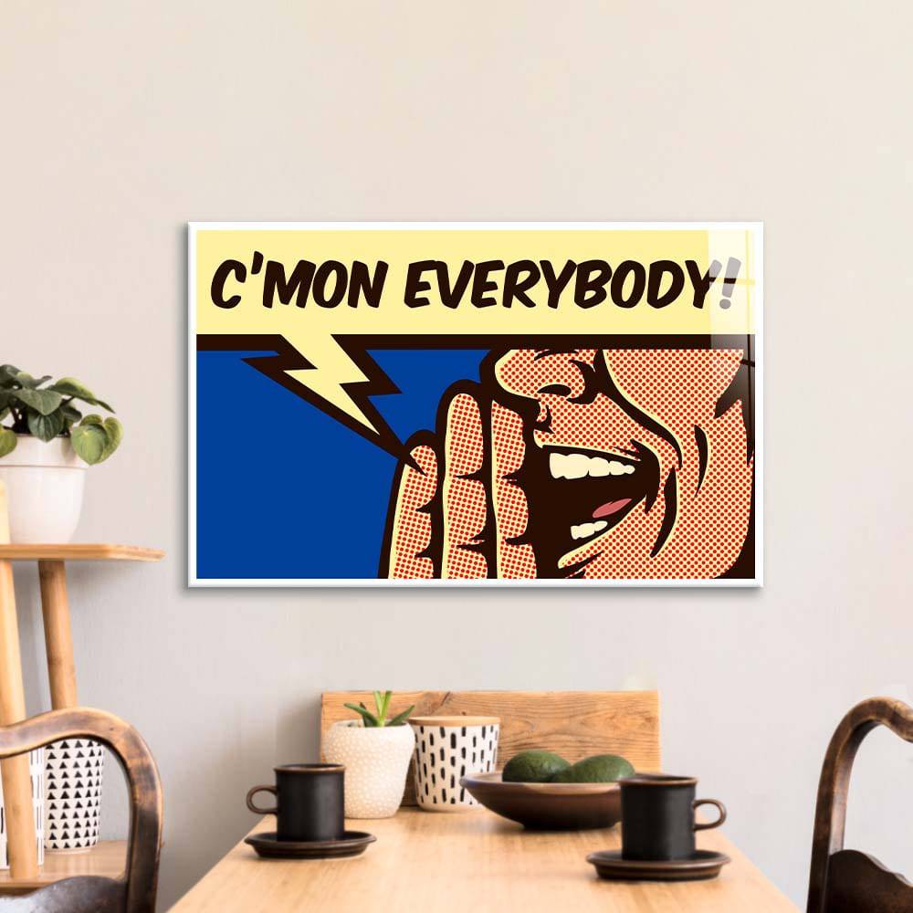 C'mon Everybody! Retro Glass Wall Art - CreoGlass E-Shop