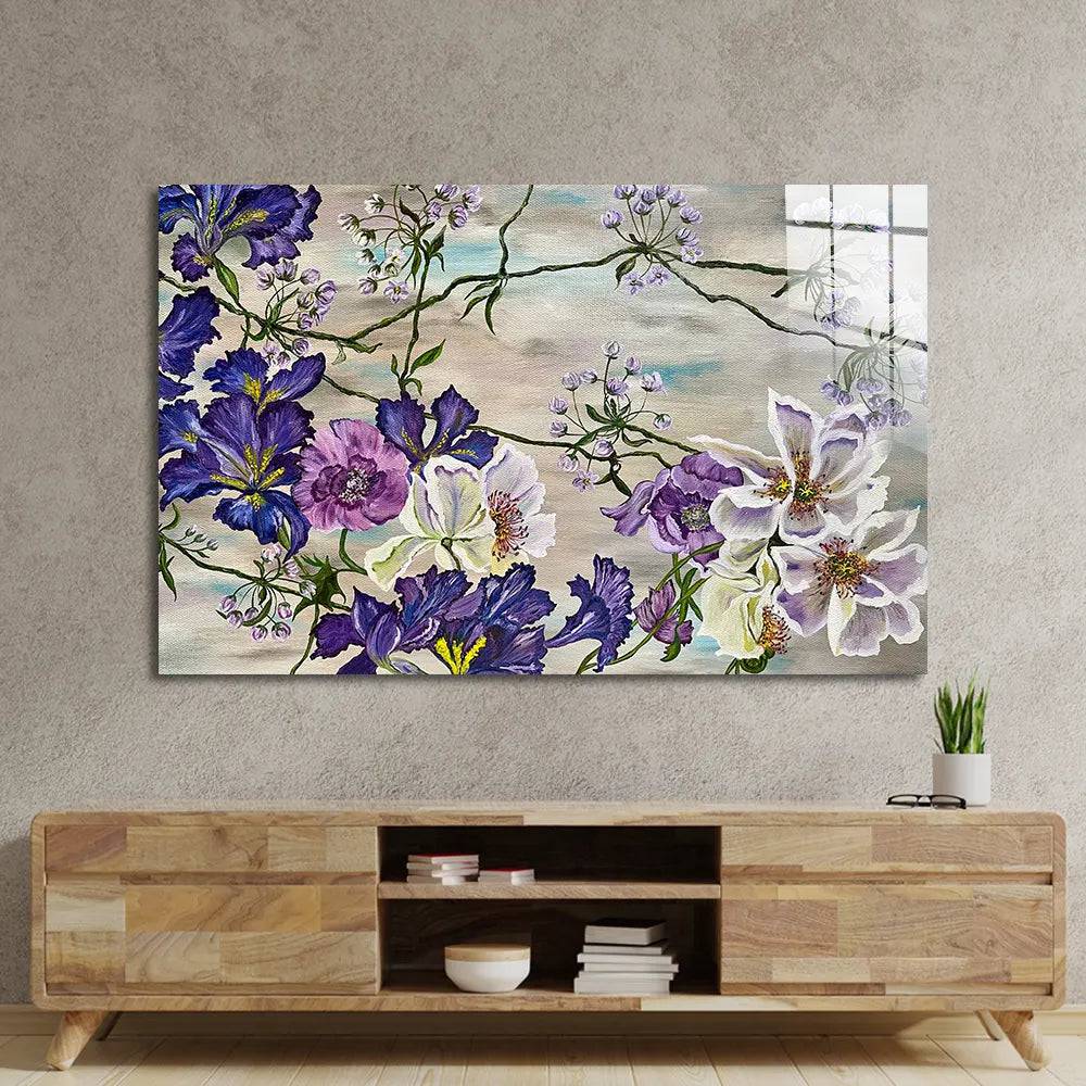 Canvas Flower Glass Wall Art - CreoGlass E-Shop