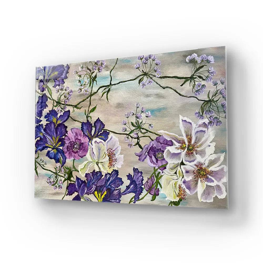 Canvas Flower Glass Wall Art - CreoGlass E-Shop