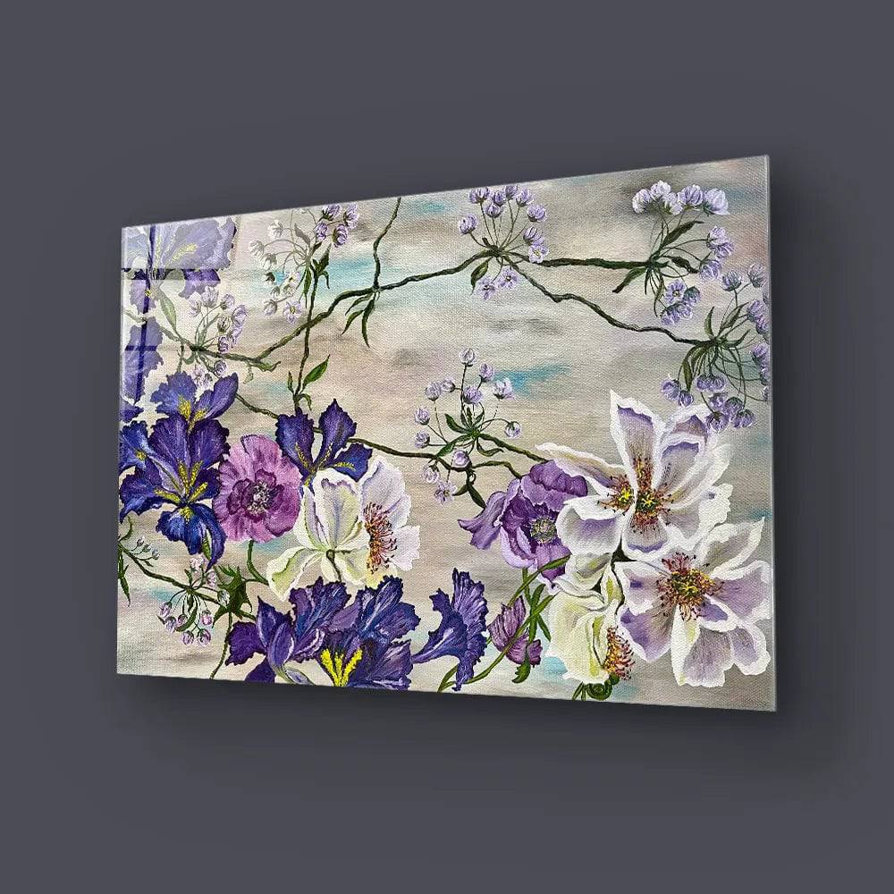 Canvas Flower Glass Wall Art - CreoGlass E-Shop