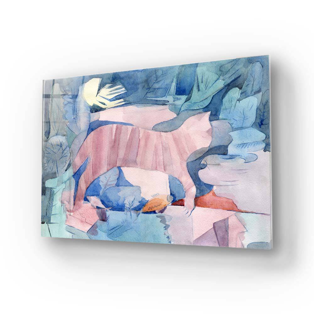 Cat under Water Glass Wall Art - CreoGlass E-Shop