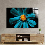 Cerulean Daisy Glass Wall Art - CreoGlass E-Shop