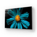 Cerulean Daisy Glass Wall Art - CreoGlass E-Shop