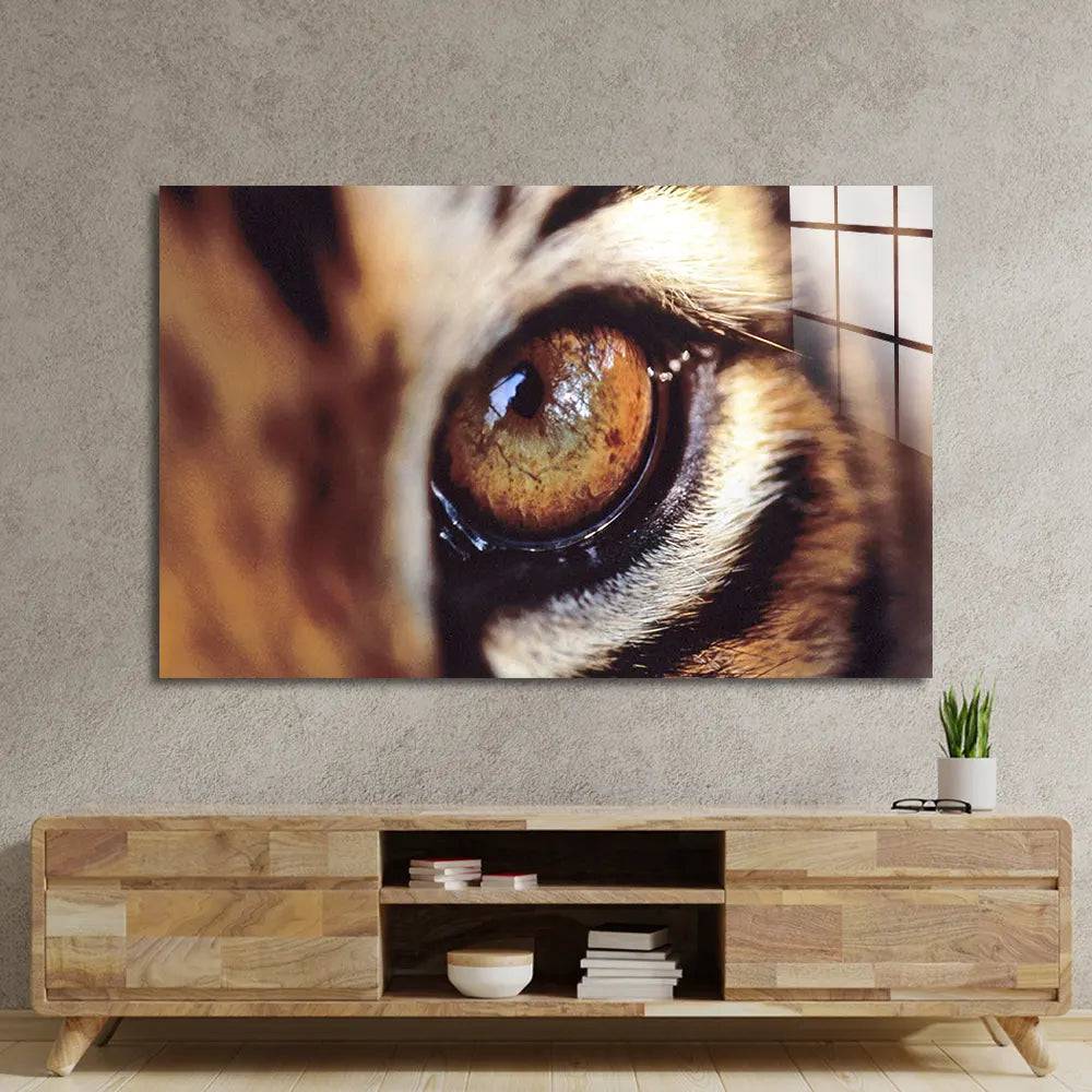 Closeup Bobcat Eye Glass Wall Art - CreoGlass E-Shop