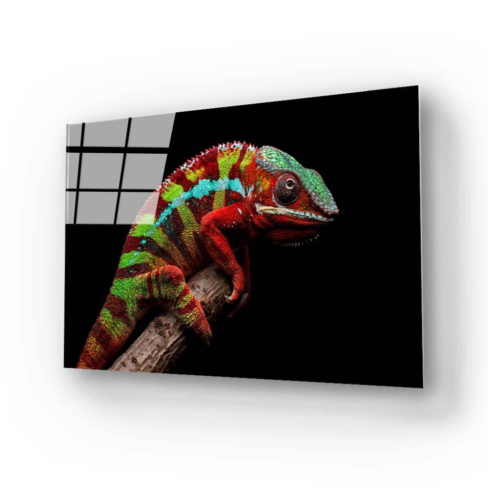 Colourful Chameleon Glass Wall Art - CreoGlass E-Shop