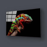 Colourful Chameleon Glass Wall Art - CreoGlass E-Shop