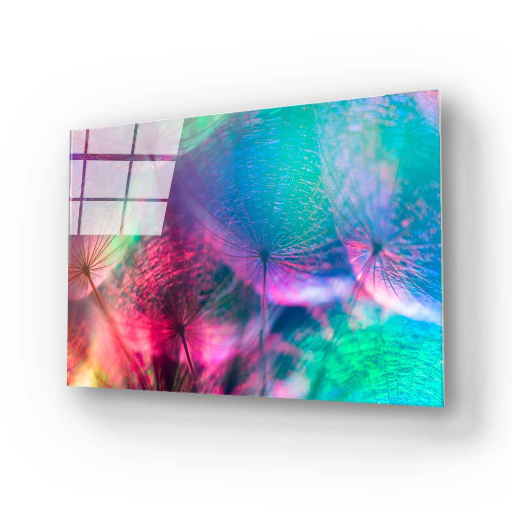 Colourful Dandelion Glass Wall Art - CreoGlass E-Shop