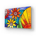 Colourful Flowers Glass Wall Art - CreoGlass E-Shop