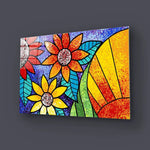 Colourful Flowers Glass Wall Art - CreoGlass E-Shop