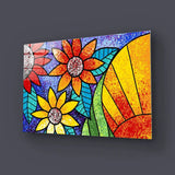 Colourful Flowers Glass Wall Art - CreoGlass E-Shop