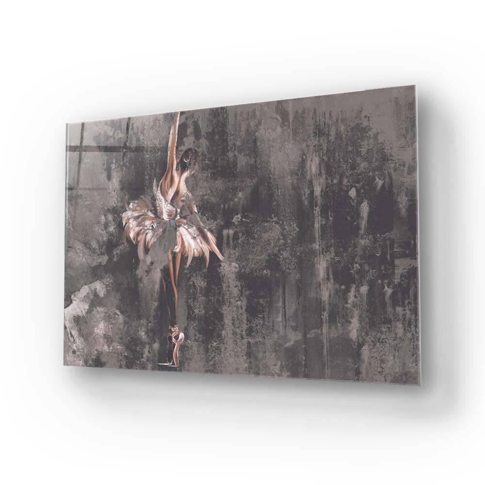 Distressed Ballerina Glass Wall Art - CreoGlass E-Shop