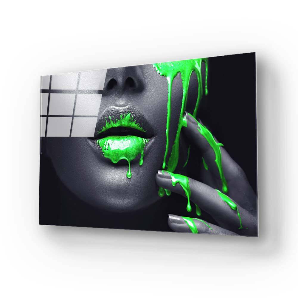 Dripping Neon Paint Glass Wall Art - CreoGlass E-Shop