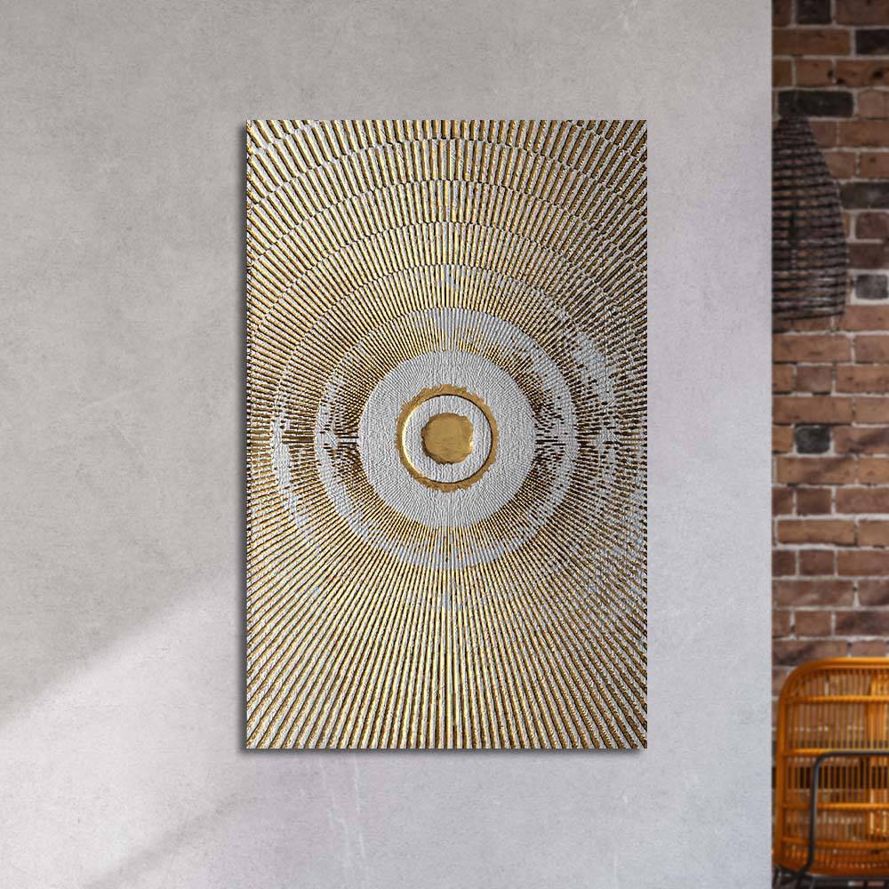 Egyptian Circle Sun Rays with Light Textured Background Glass Wall Art - CreoGlass E-Shop
