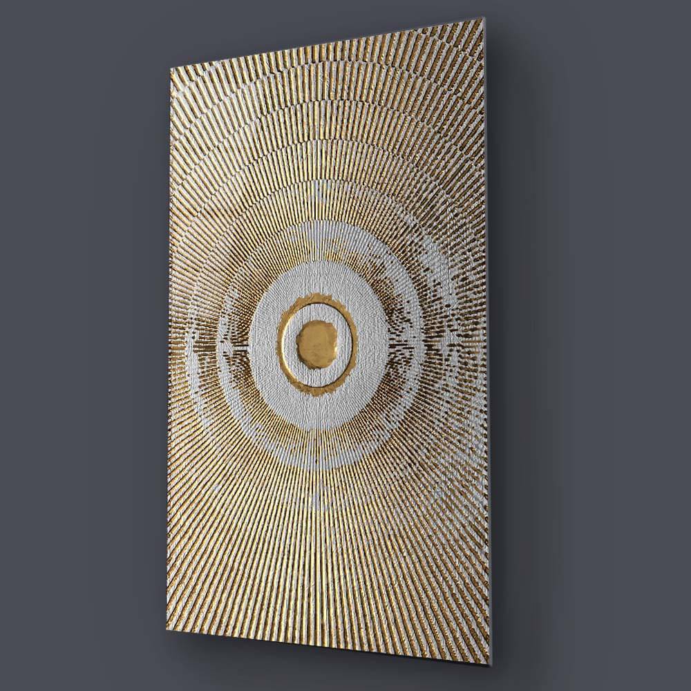 Egyptian Circle Sun Rays with Light Textured Background Glass Wall Art - CreoGlass E-Shop