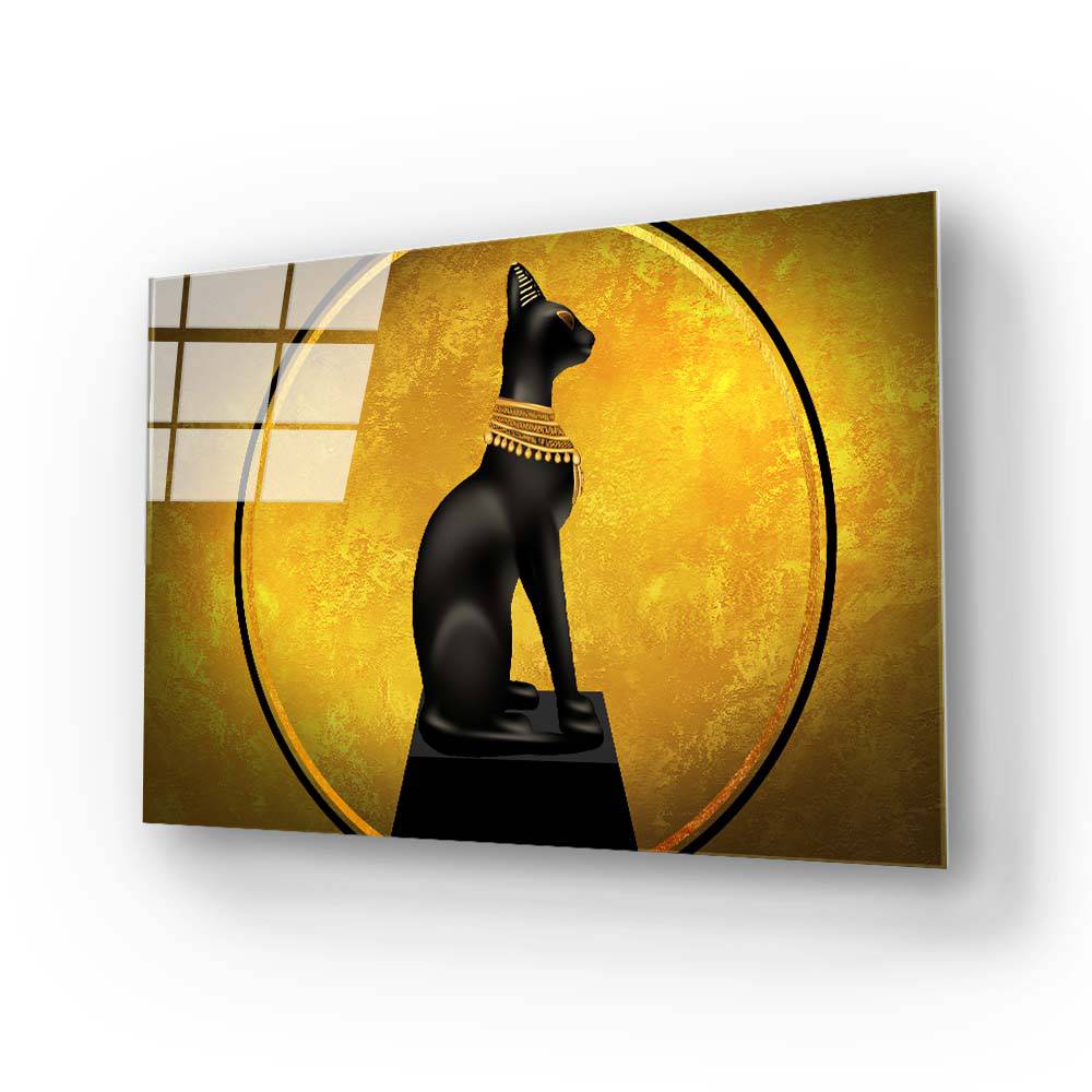 Egyptian Goddess Bastet Glass Wall Art - CreoGlass E-Shop