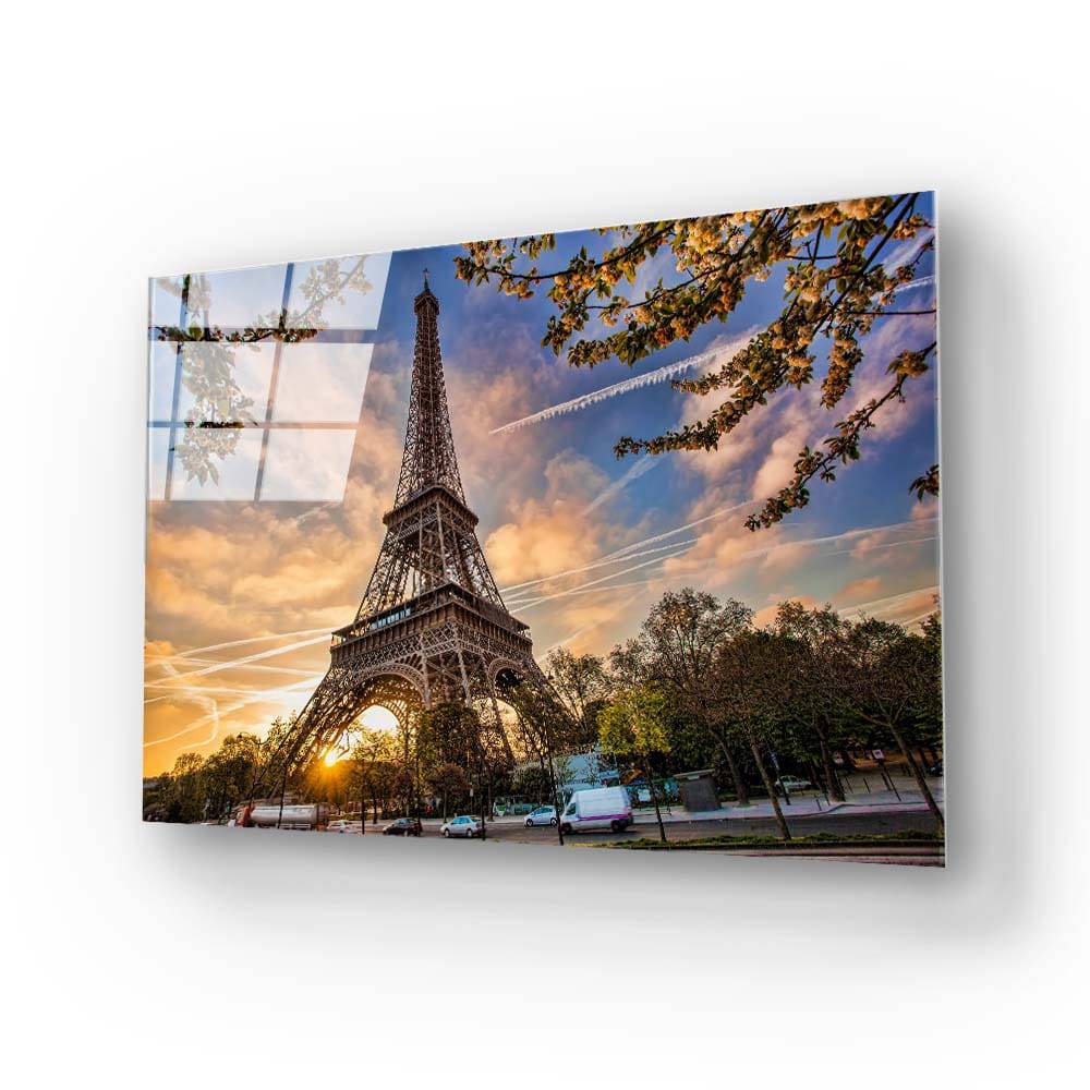 Eiffel Tower Sunset Glass Wall Art - CreoGlass E-Shop