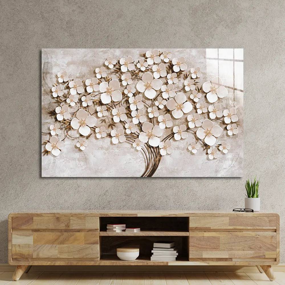Flowering Tree Glass Wall Art - CreoGlass E-Shop