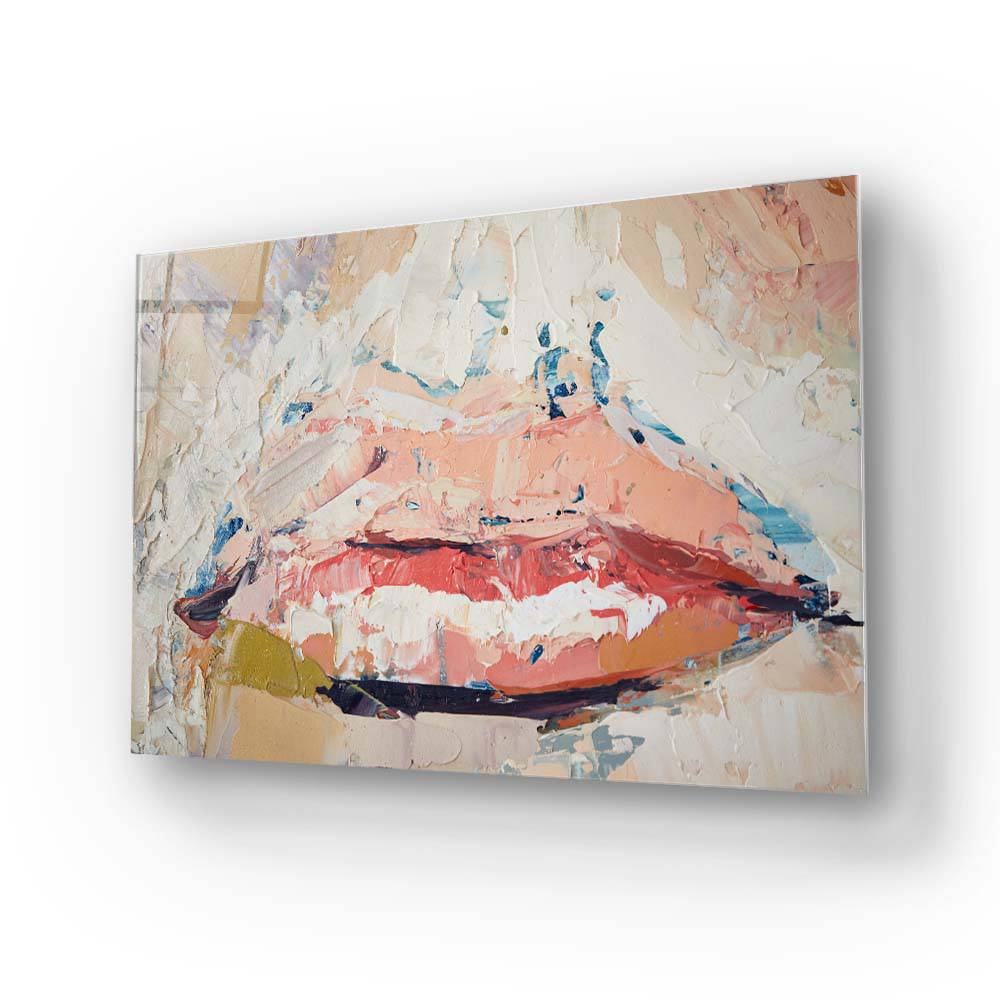 Fragmented Lips Glass Wall Art - CreoGlass E-Shop