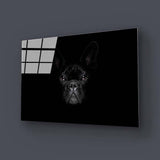 French Bulldog Black and White Photo Glass Wall Art - CreoGlass E-Shop