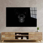 French Bulldog Black and White Photo Glass Wall Art - CreoGlass E-Shop