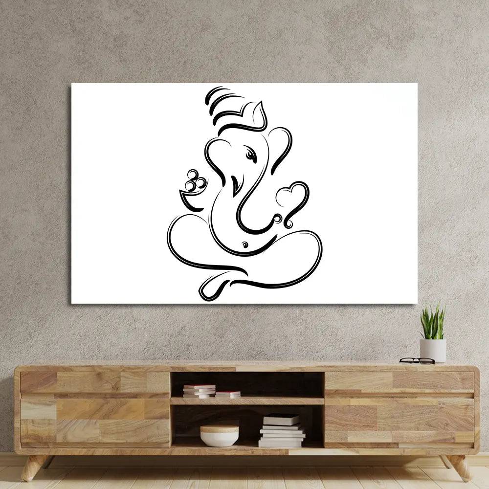 Ganesha The Lord Of Wisdom Glass Wall Art - CreoGlass E-Shop