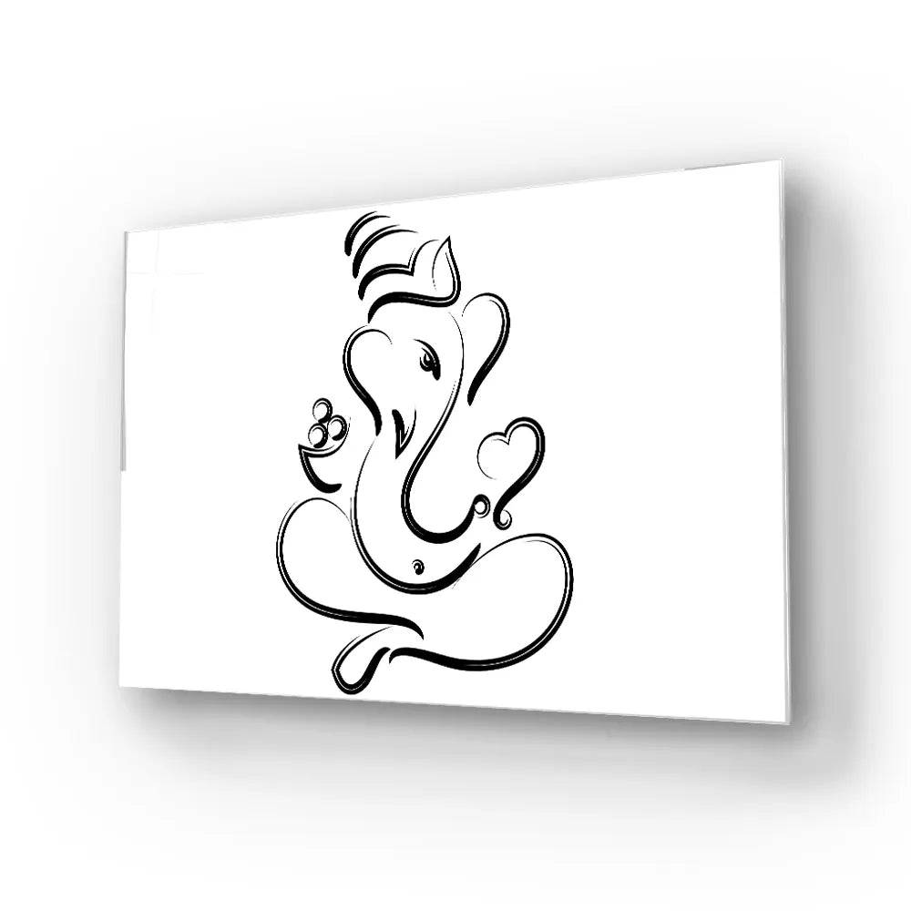Ganesha The Lord Of Wisdom Glass Wall Art - CreoGlass E-Shop