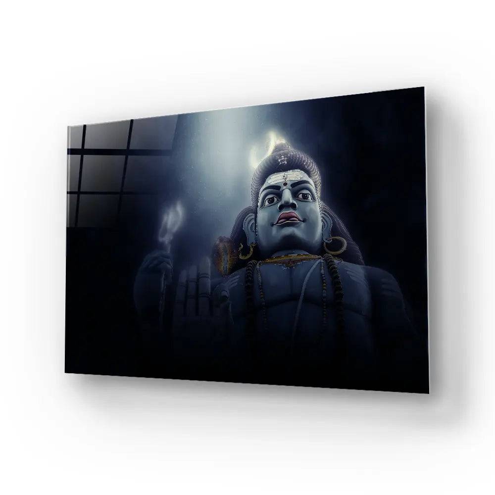 Giant Statue God Shiva Koneshwaram Trincomalee Glass Wall Art - CreoGlass E-Shop